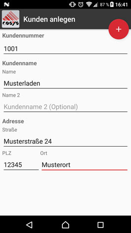 Kundeninformationen Mobiler Verkauf