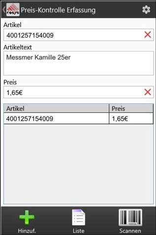 Preiskontrolle Android Software von COSYS