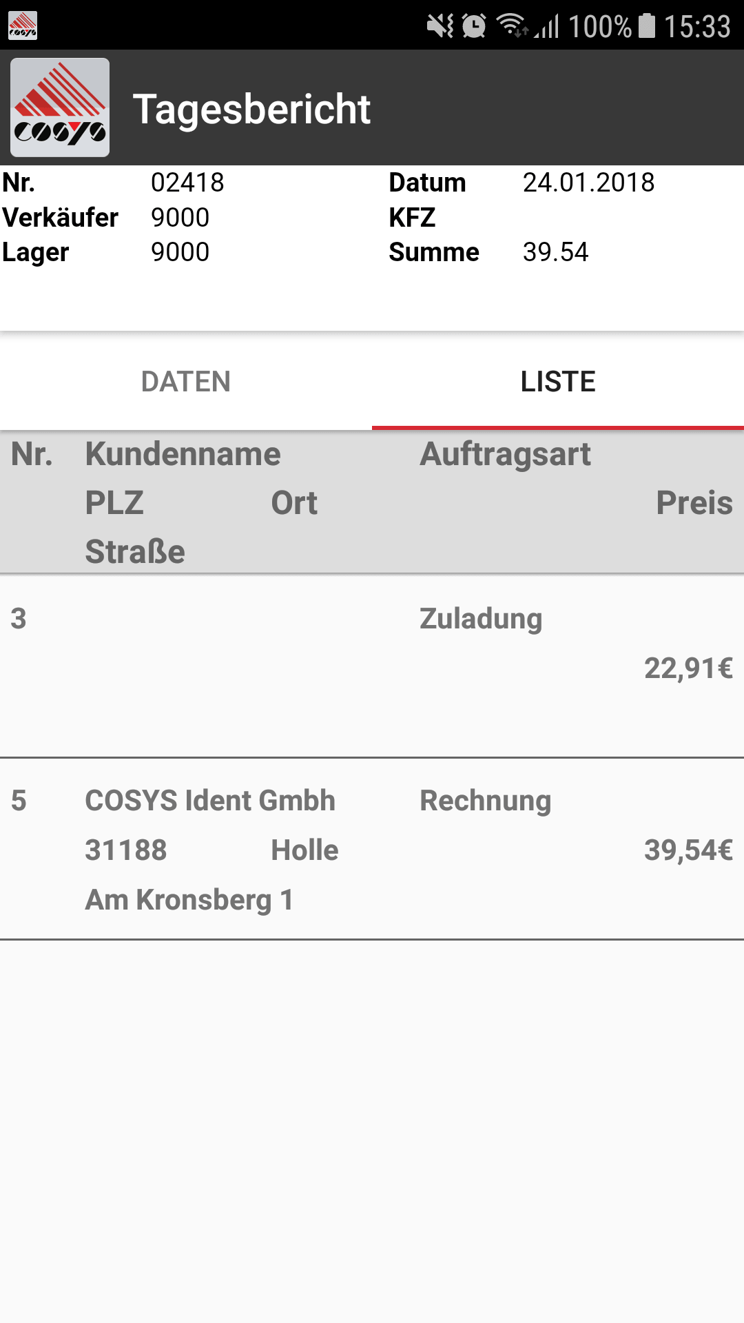 Messeverkauf Messe Android Software von COSYS