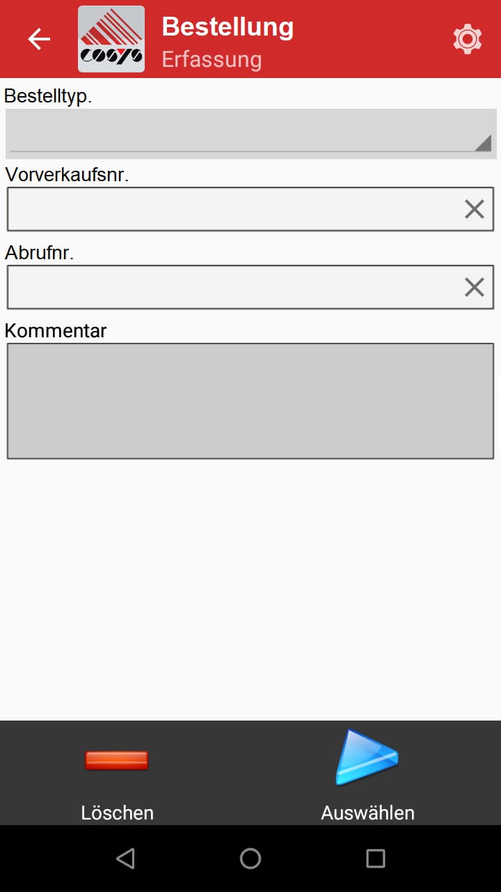 Bestellung Erfassung Android Software von COSYS