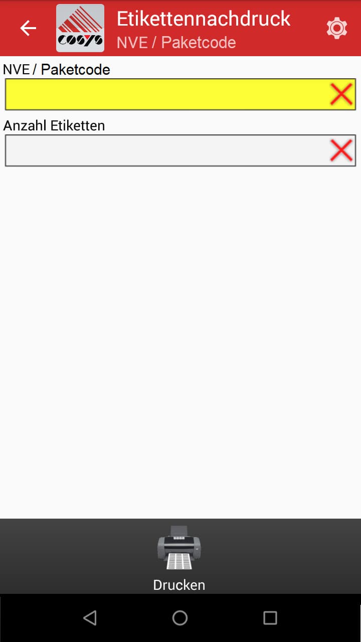 Mobile Etiketten Android Software von COSYS