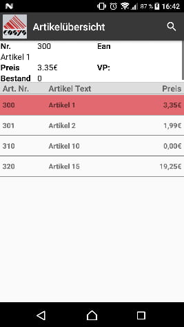 Lieferscheindruck Mobiler Verkauf