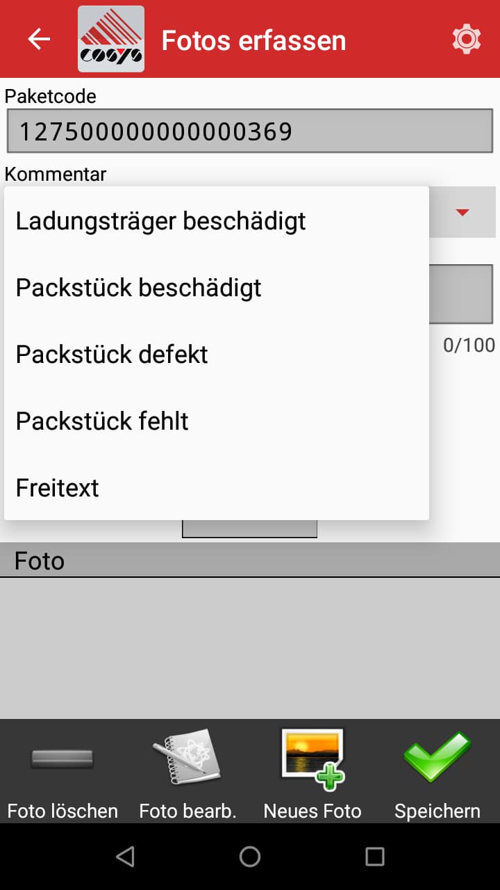 Fotoerfassung Android Software von COSYS