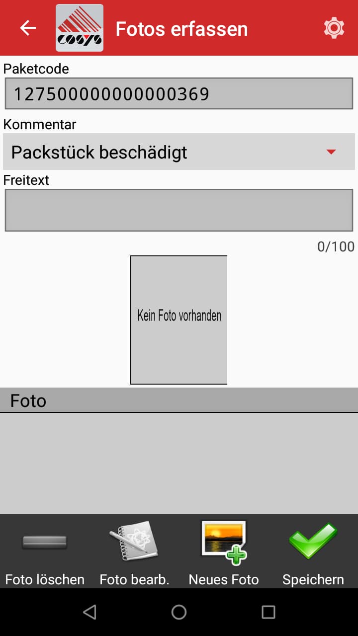 Fotoerfassung Android Software von COSYS