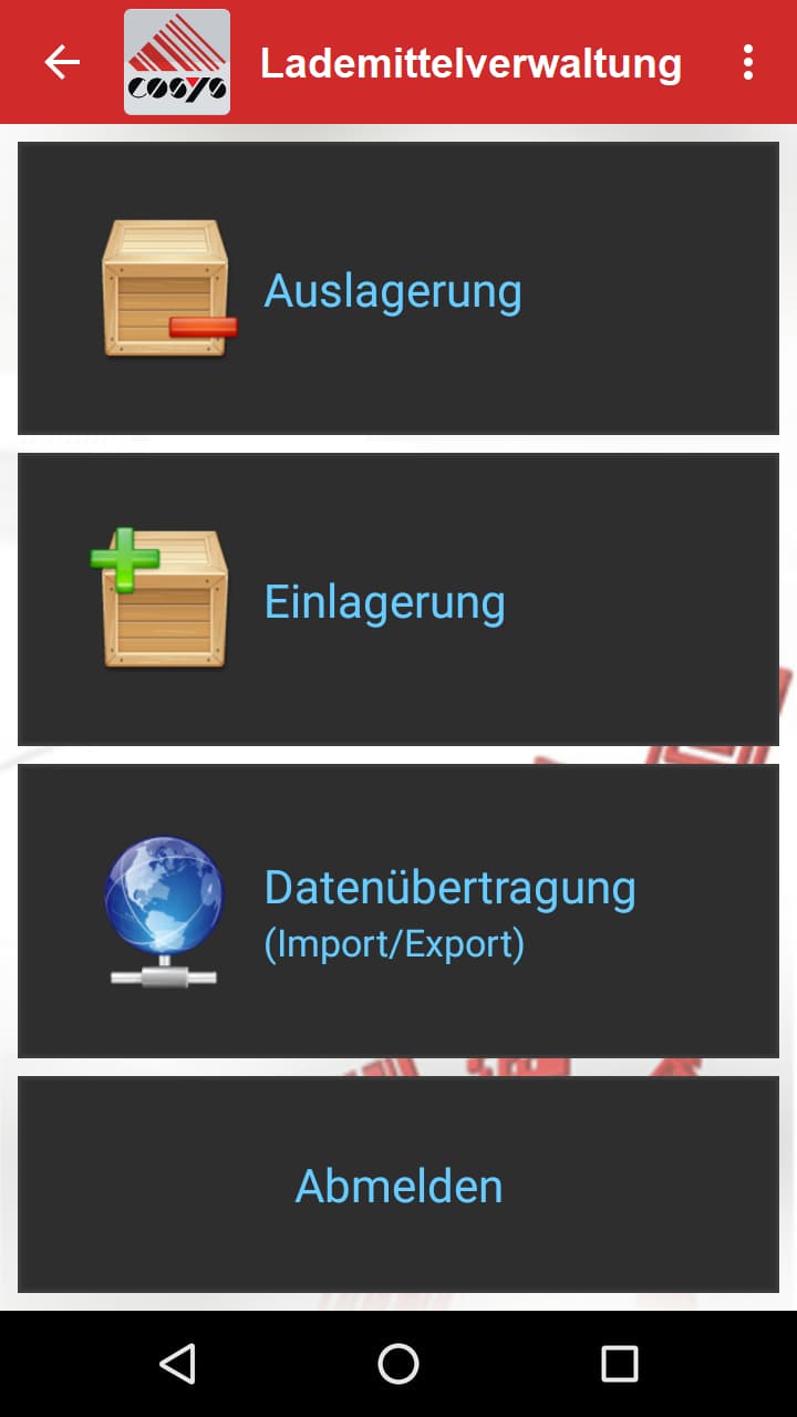 Lademittelverwaltung Stand Alone Android Software