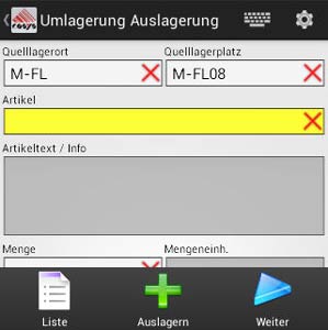 Umlagerung Android App von COSYS