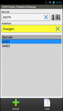 Android Produkt Erfassung Android Produkt Erfassung
