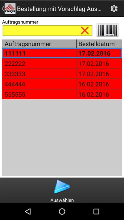 COSYS Android Warenbestellung COSYS Android Warenbestellung