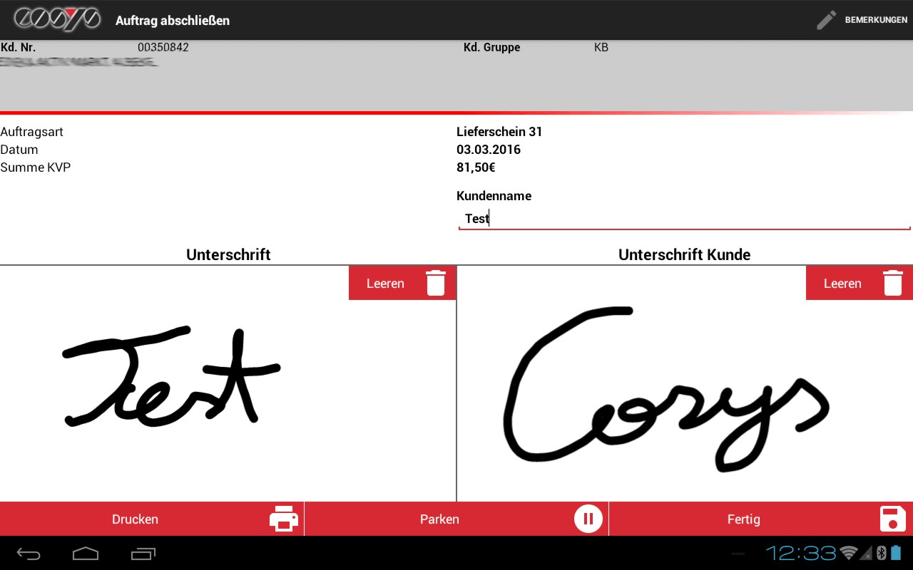 Mobilesoftware Unterschriftenerfassung Mobilesoftware Unterschriftenerfassung