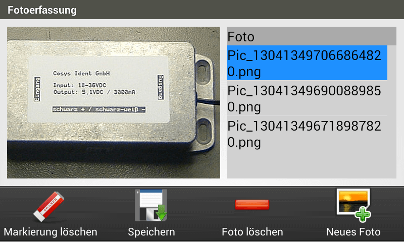 COSYS Android Bauteilrückverfolgung COSYS Android Bauteilrückverfolgung