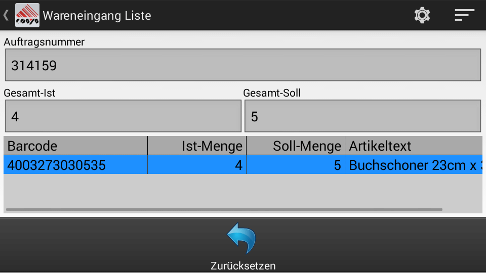 COSYS Android Wareneingang COSYS Android Wareneingang